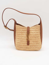 Yves Saint Laurent Mini Raffia & Leather Shoulder Bag Eb0126lxxzde