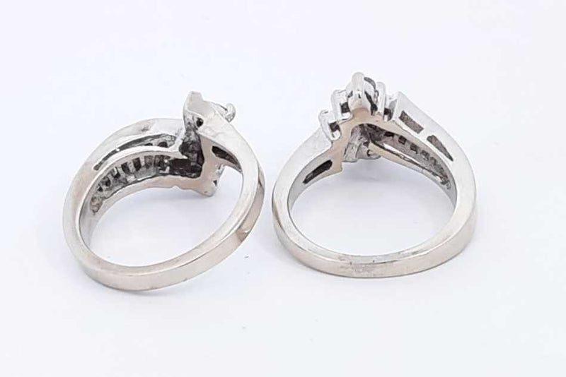 2.08ctw Diamond Wedding Set In 14k White Gold 10.7 Grams Size 5.5 Eb0125llxzsa