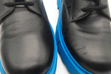 Off-white Black Leather Sponge Derby Shoes With Blue Soles Size 46 Eb0925lxzde