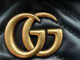 Gucci Gg Matelasse Marmont Round Black Leather Backpack Eb1224ixzsa