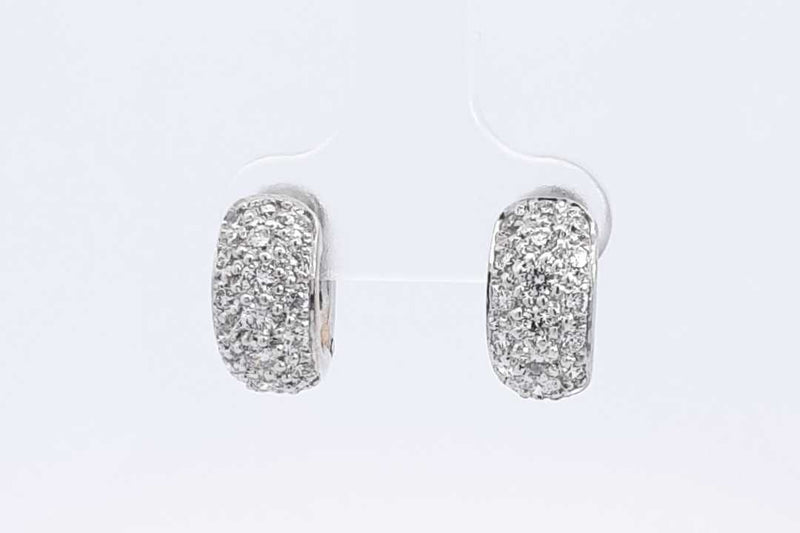 0.76ctw Diamond Hoop Earrings In 18k White Gold 6.8 Grams Eb0225pxzsa