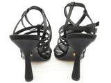 Versace Lycia Black Leather Satin Strap Heels Size Eu 39 Do0126pxde