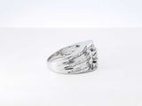 1.13 Cttw Diamond & 14k White Gold Multi-row Cocktail Ring 7.9 Grams Size 7 Fw0726rrxdu