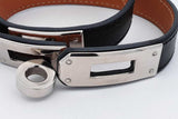 Hermes Kelly Double Tour Black Leather Bracelet Eb0426lxzsa
