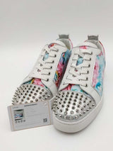 Christian Louboutin Louis Junior Spikes Floral Print Sneakers Sz 41.5 Eb926orxsa
