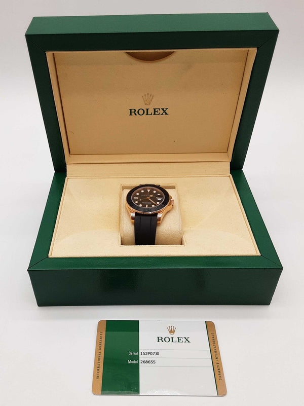 Rolex 268655 37 Yacht Master 18k Rg Black Dial Oysterflex Watch Do0125lsxzxde