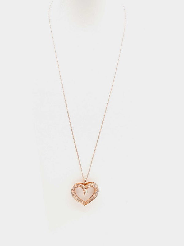 14k Rose Gold Diamonds Heart Pendant Chain 20 In Doisxde 144020000642