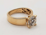 2.0 Carats Round Cut Lab Grown Diamond 14k Yg 4.6g Ring Size 7 Do0526rxzde