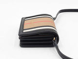 Burberry Jessie  Icon Crossbody Card Case Stripe Coated Canvas Fw1026oxzdu