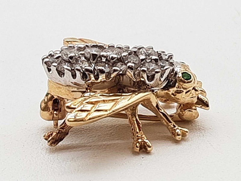 0.70 Cttw Diamonds 14k Two Tone Gold 5.0g Bee Pin Do0425wexde