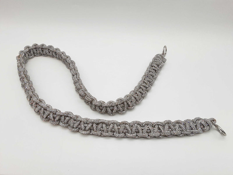 Panoptic Silver Rhinestone Crossbody Bag Strap Do1224wsde