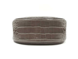 Tory Burch Lee Radziwill Croc-embossed Gray Leather Saddle Bag Fw0225pzdu
