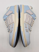 Amiri Skel Low Top Sneakers In White & Powder Blue Leather Size 11 Fw0625lxzdu