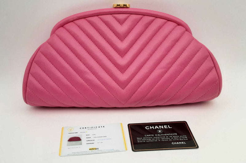 Chanel Timeless Pink Quilted Leather Clutch Eb0424exzsa