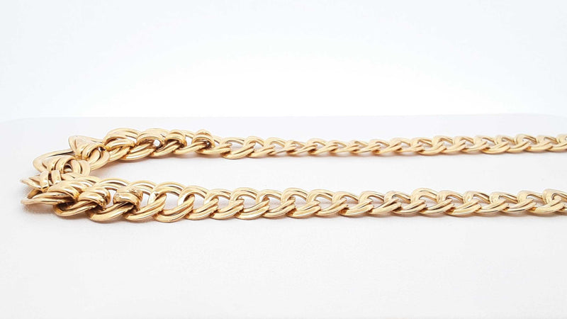 14k Yellow Gold Double Curb Link Necklace 16.4 Grams 17 Inch Fw0625pzxdu