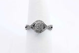 Diamond Ring In 925 Sterling Silver 3.2 Grams Size 7.25 Eb0724prsa