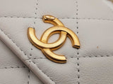 Chanel White Mini Flap Bag With Pearl Strap Sd0326erzde