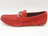 Salvatore Ferragamo Parigi Flame Red Suede Loafers Size Us 8.5e Do0625lxzde