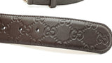 Gucci Guccissima 40mm Dark Brown Leather Belt & Gg Buckle Size 40 Fw0326llrdu