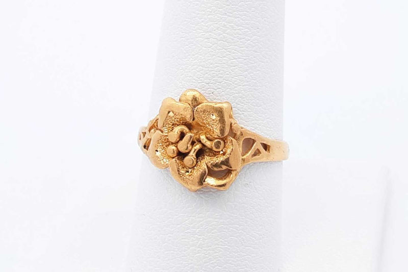 24k Yellow Gold Flower Ring 4.3 Grams Size 8 Eb0924lsrsa