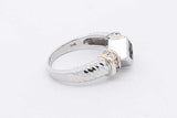 Diamond & Blue Gemstone Ring In 14k White Gold 5.9 Grams Size 6.75 Eb0126llrsa