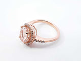 Morganite & Diamond Halo Ring In 10k Rose Gold 2.8 Grams Size 4.5 Fw0326lcrdu