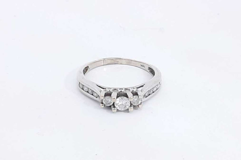 Approx. 0.41ctw Diamond Ring In 14k White Gold 2.6 Grams Size 7.5 Eb0924lwxsa