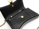 Balenciaga 2022 Hourglass Wallet With Chain In Black Leather Fw0o725pzxdu