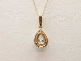 1.00 Cttw Lab Grown Diamonds 14k Yg 1.5g Pear Necklace 18.25 In Do1225wcsde