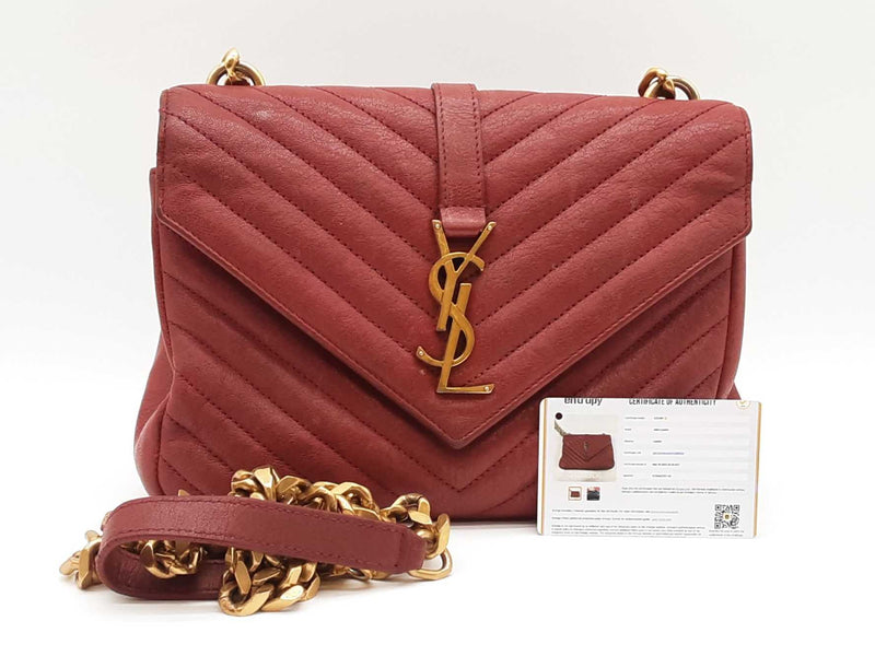 Ysl Yves Saint Laurent Sheepskin Matelasse Monogram Red Crossbody Sd0825ezxde
