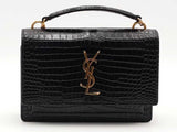 Yves Saint Laurent Sunset Wallet On Chain Top Handle Black Aa0926sxzsa
