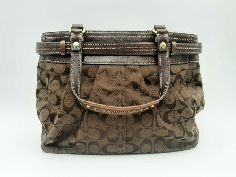 Coach Hampton Signature Carryall Brown Jacquard Satchel Fw1124lrsa