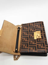 Fendi Kan U Zucca Ff Embossed Logo Shoulder Bag Eb0926pxzde
