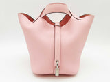 Hermes Picotin 18 Rose Sakura Pink Clemence Palladium Tote Bag Do1225oexzde