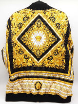 Gianni Versace Barocco Black Yellow Quilted Bomber Jacket Size It56 Do0625loxzde