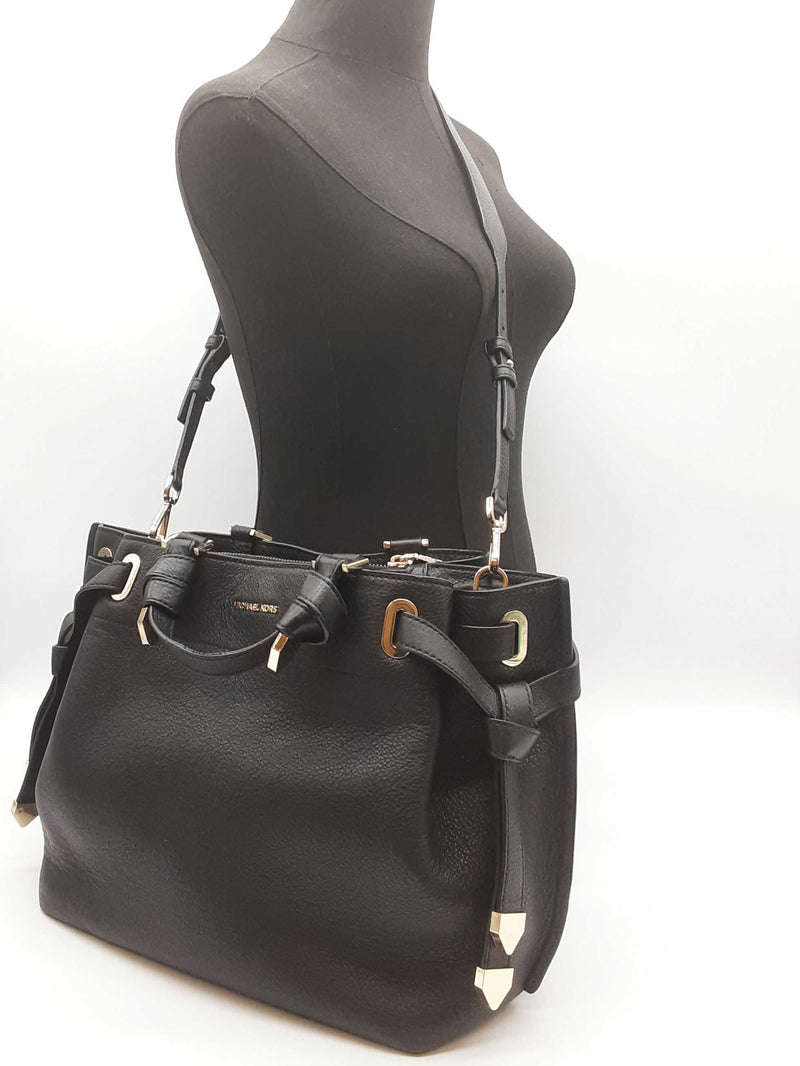Michael Kors Greta Black Leather Tote Bag Do0525sxde