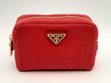 Prada Necessaire Red Canvas Clutch Fw1124lxzsa