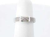 Tiffany & Co. Diamond & Silver Somerset Mesh Ring 2.1 Gram Size 4.75 Fw0826lrxdu