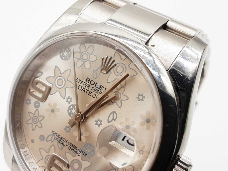 Rolex 116200 36 Datejust Silver Flowers Dial Steel Watch Do0625rxzxde