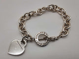 Tiffany & Co. Return To Tiffany Heart Tag 0.925 Silver 32.8g Bracelet 6.5 In Do0325lrxde