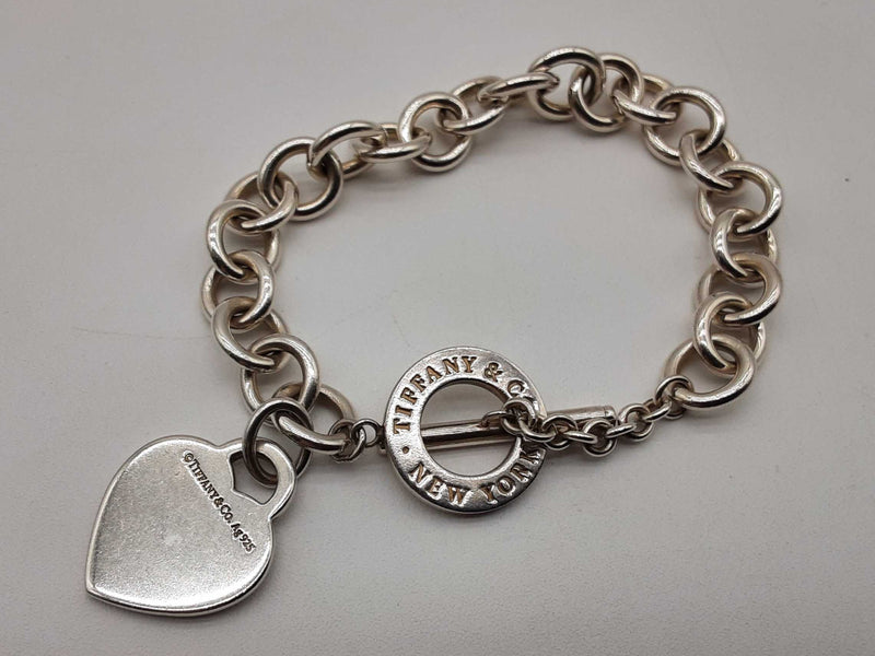 Tiffany & Co. Return To Tiffany Heart Tag 0.925 Silver 32.8g Bracelet 6.5 In Do0325lrxde