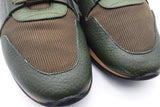 Burberry Olive Green Leather & Mesh Sneakers Size 41 Eb0526crsa