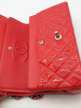 Chanel Double Flap Quilted Red & Black Patent Leather Shoulder Bag Eb1225wrxzde