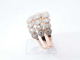 1.14 Cttw Diamond & 14k Rose Gold Multi Halo Ring 7.7 Grams Size 10 Fw0726erxdu