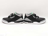 Nike Air Jordan 3 Retro "Green Glow" Black Leather Sneakers Size 11 Fw0825ezdu