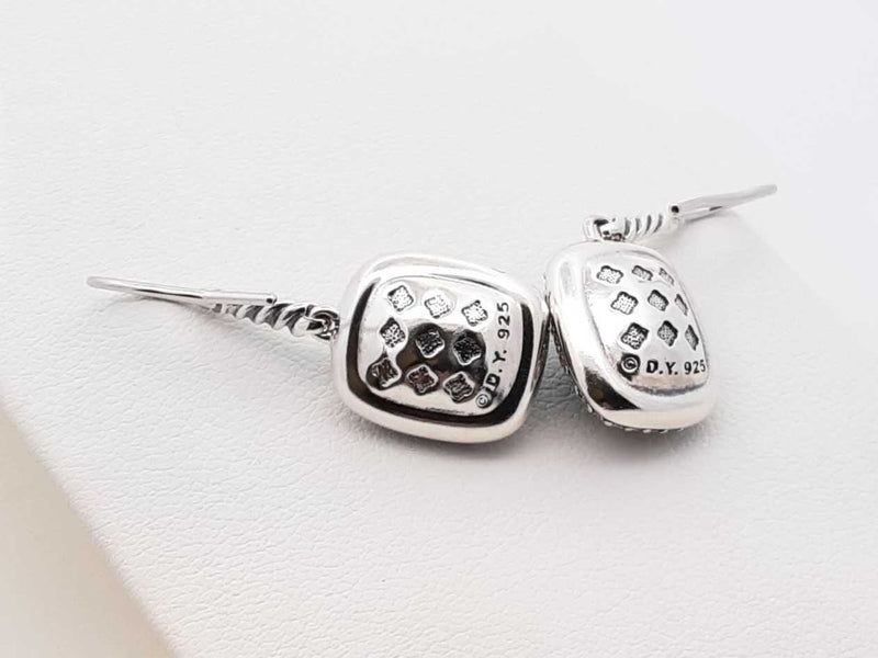 David Yurman Sterling Silver, Onyx & Diamond Albion Drop Earring  6.6 Grams Fw0525lxzdu