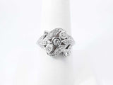 0.38 Cttw Diamond & 12k White Gold Cocktail Ring 4 Grams Size 7.5 Fw0826oirdu