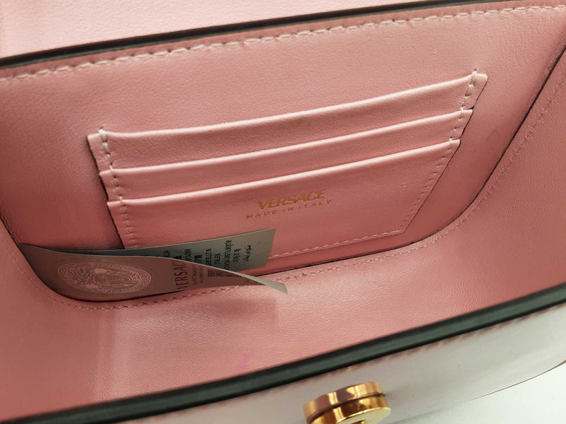 Versace La Medusa Mini Bag In Pink Patent Leather Fw1124cxzsa