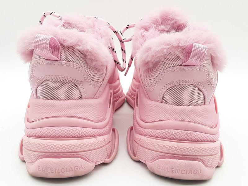 Balenciaga Triple S Faux Fur Pink Shoes Size Eu 38/ Us 8 Do0324oxzde