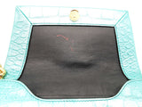 Tom Ford Label Mini Bag Metallic Lagoon Green Leather Handbag Do0926rrxde